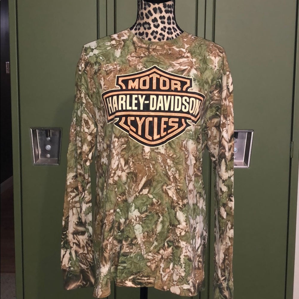 Harley-Davidson camo tye dye long sleeve shirt
